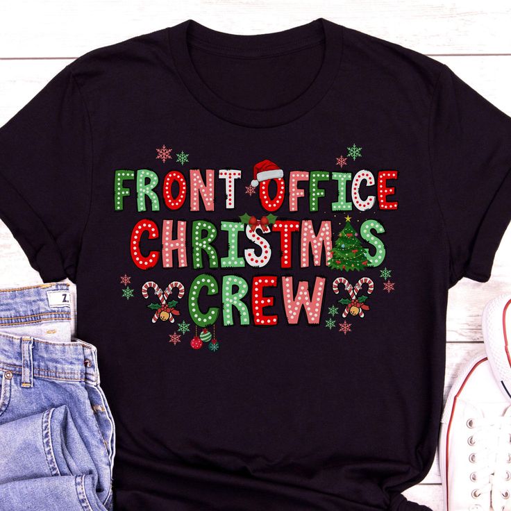 Christmas Front Office Squad Crewneck Sweatshirt, Long Sleeve Tee or T-shirt makes the perfect shirt for the School Office or Medical Office Admin crew this holiday season! T-shirt: This is made with the Bella & Canvas 3001 classic unisex jersey short sleeve tee.  It fits like a well-loved favorite, soft cotton and quality print make users fall in love with it over and over again. These t-shirts have-ribbed knit collars to bolster shaping. The shoulders have taping for better fit over time. Dual Surgical Nurse, Med Surg, Holiday Apparel, Nurse Sweatshirt, The Office Shirts, Squad Shirt, Team Shirts, Nursing Shirts, Crew Sweatshirts