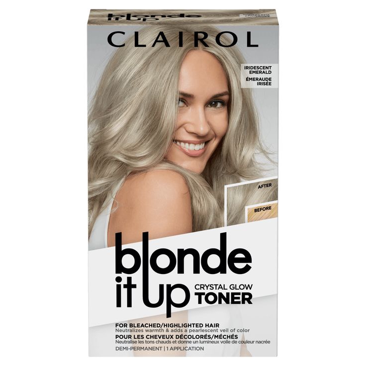 Iridescent Emerald Blonde it Up Toner Kit Clairol Professional Iridescent Emerald Blonde it Up Toner Kit  |  Sally Beauty Hair Color Gloss, Highlights And Balayage, Emerald Hair, Sheer Veil, Glow Hair, Demi Permanent, Hair Toner, Dyed Blonde Hair, Semi Permanent Hair Color