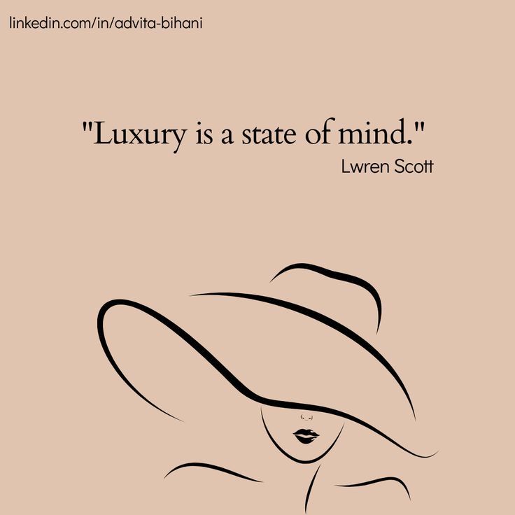 a woman's face with the words luxury is a state of mind