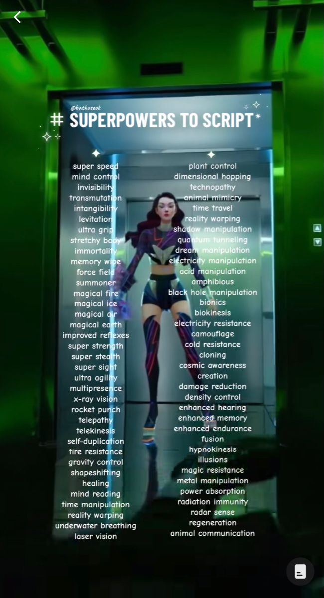 a poster with the words super powers to script on it