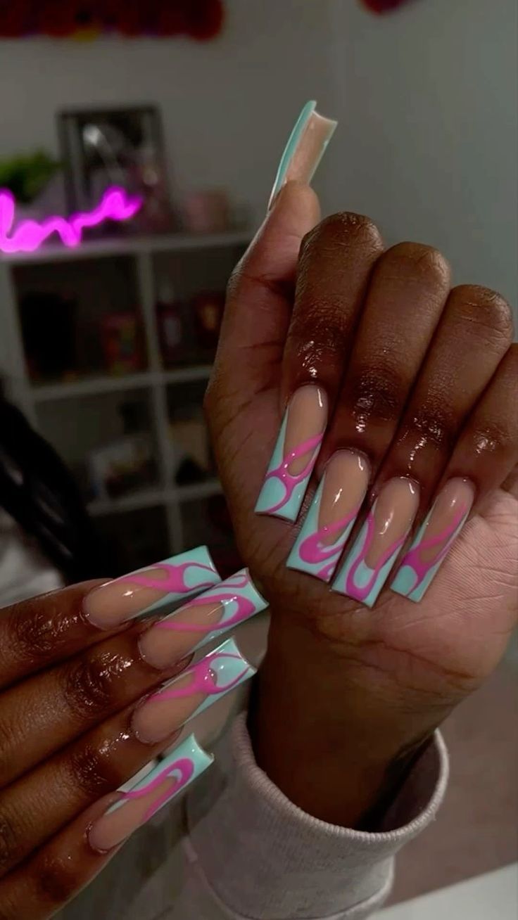 Long Acrylic Nail Designs, Hard Nails, Drip Nails, Colored Acrylic Nails, Long Acrylic, Classy Acrylic Nails, Short Square Acrylic Nails, Exotic Nails, Long Acrylic Nails Coffin