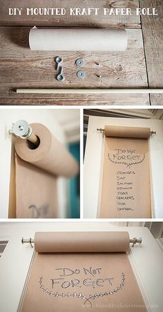 the instructions for how to make a diy mounted craft paper roll