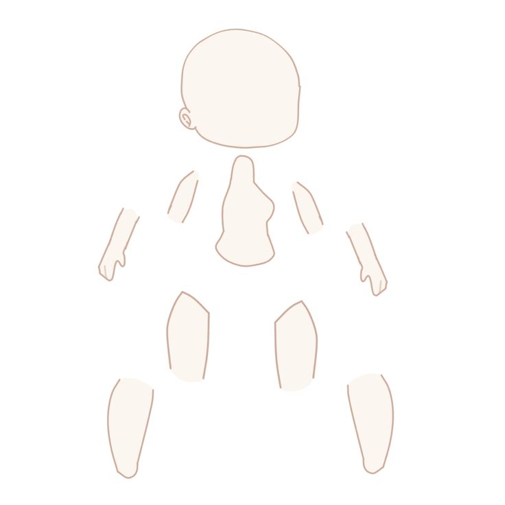 a drawing of a person's body and legs, with the top part of his head