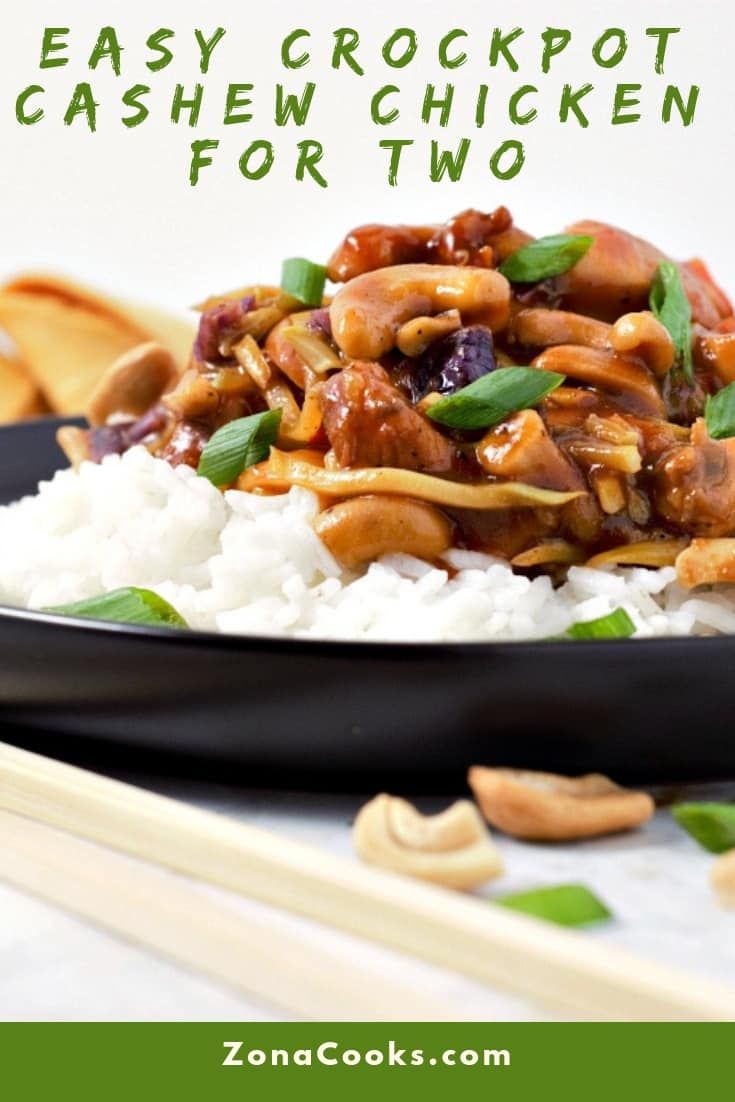 an easy crockpot cashew chicken for two