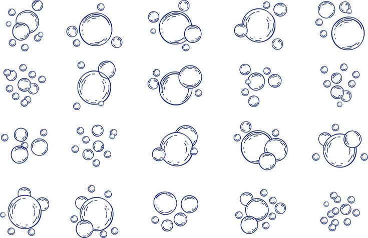 an image of different shapes and sizes of bubbles