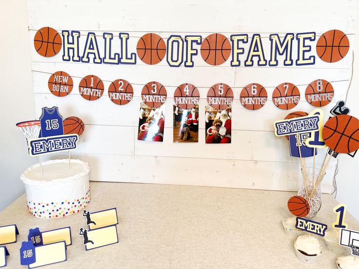 a basketball themed birthday party with decorations