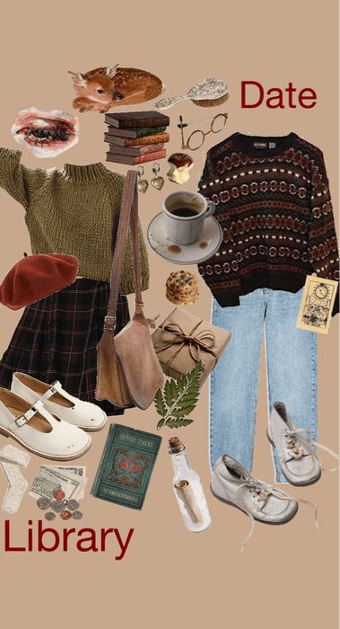 Library Date Outfit | ShopLook Going To Library Outfit, Book Lover Outfits, Book Date Outfit, Cinnamon Girl Aesthetic Outfit, Bookstore Date Outfit, Library Date Outfit, Library Outfits Aesthetic, Library Aesthetic Outfit, Library Clothes