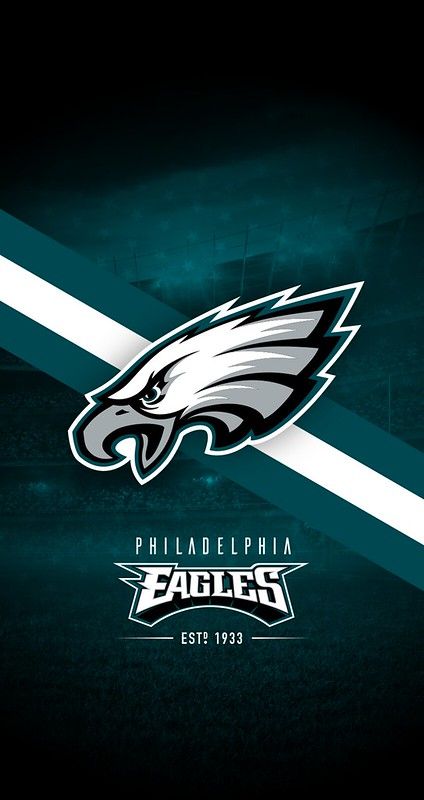 the philadelphia eagles logo on a dark background