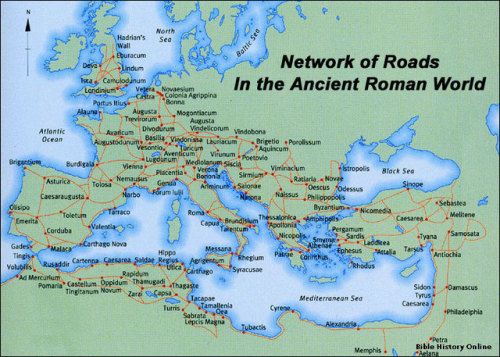 the network of roads in the ancient roman world