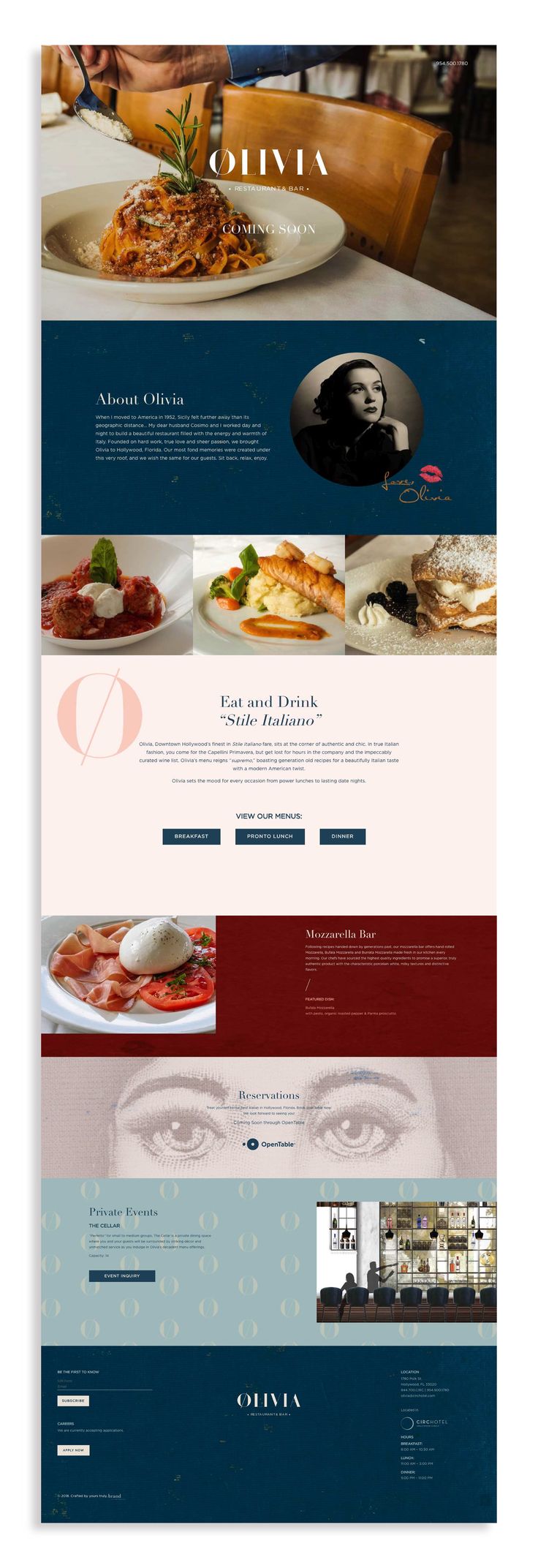 the website design for an italian restaurant