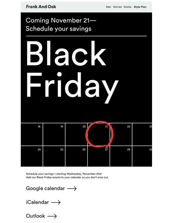 the black friday calendar is shown with an image of a red circle in front of it