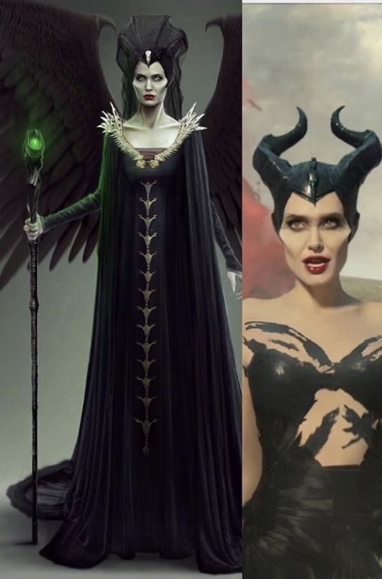 maleficent and his female form in the movie maleficent is an evil queen