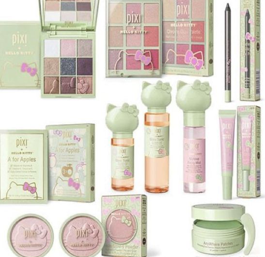 Hello Kitty X Pixi, Hello Kitty Pixi Makeup, Pixie Hello Kitty, Essence Hello Kitty, Hello Kitty Makeup Products, Pixie Cosmetics, Pixi Cosmetics, Hello Kitty Accesorios, Pixi Hello Kitty