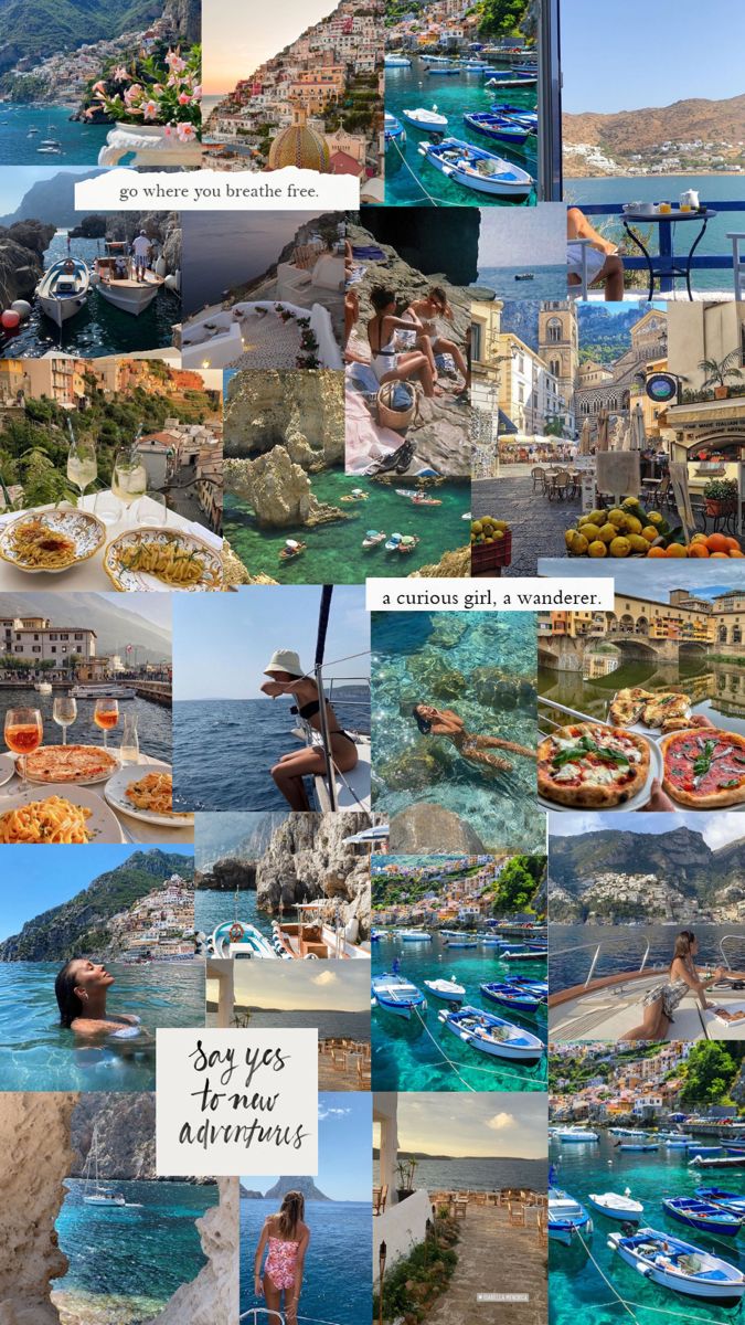 the collage shows many different scenes and places in this photo, including boats, buildings,