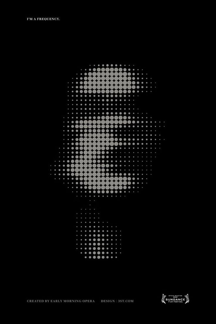 a black and white poster with an image of a man's face on it