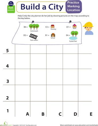 build a city worksheet with numbers and pictures to help students learn how to read the