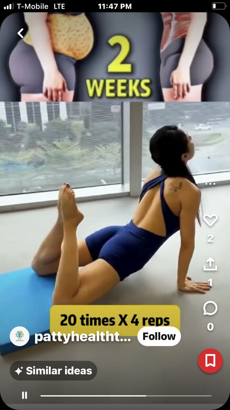 the woman is doing exercises on her stomach