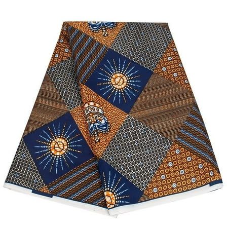 an orange and blue african print fabric