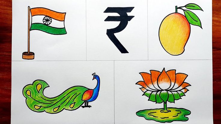 National Symbols Of India Drawing, Symbols Drawing, India Drawing, Symbolism Art, India For Kids, Symbol Drawing, Indian Independence, Indian Independence Day, Learn Hindi