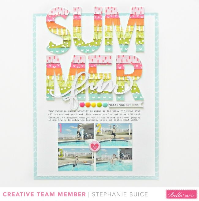 a scrapbook page with the words summer on it