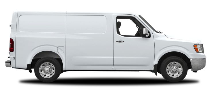 a white van is shown on a white background