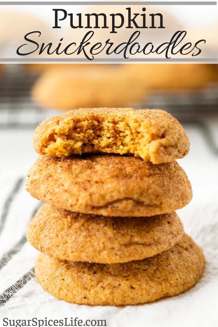 pumpkin spiced cookies stacked on top of each other with the title in the middle