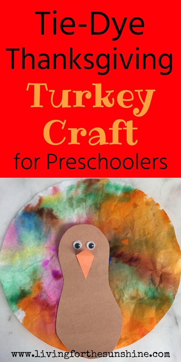 a turkey craft for preschoolers with the title, tie - dye thanksgiving turkey craft for preschool