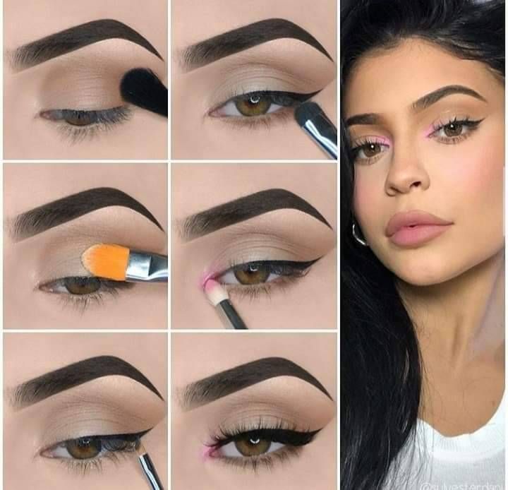 Kylie Jenner Eye Makeup, Eye Makeup Tips For Beginners, Maquillage Kylie Jenner, Kylie Jenner Makeup Tutorial, Kylie Makeup, Makeup Pictorial, Jenner Makeup, Makeup Tip, Beginners Eye Makeup