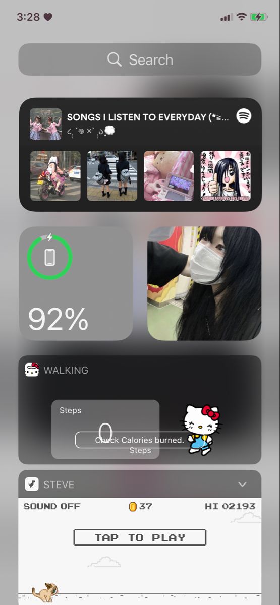 an iphone screen with various images on it