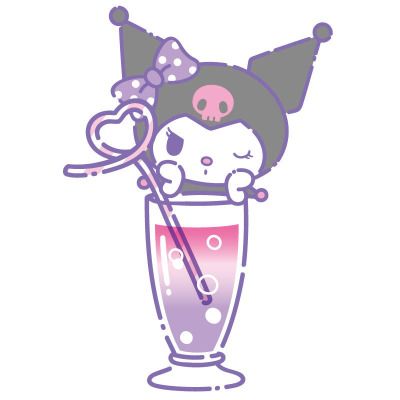 an image of a cartoon character in a tall glass with liquid and a candy cane