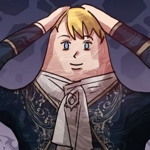 a man with blonde hair and blue eyes is holding his hands behind his head