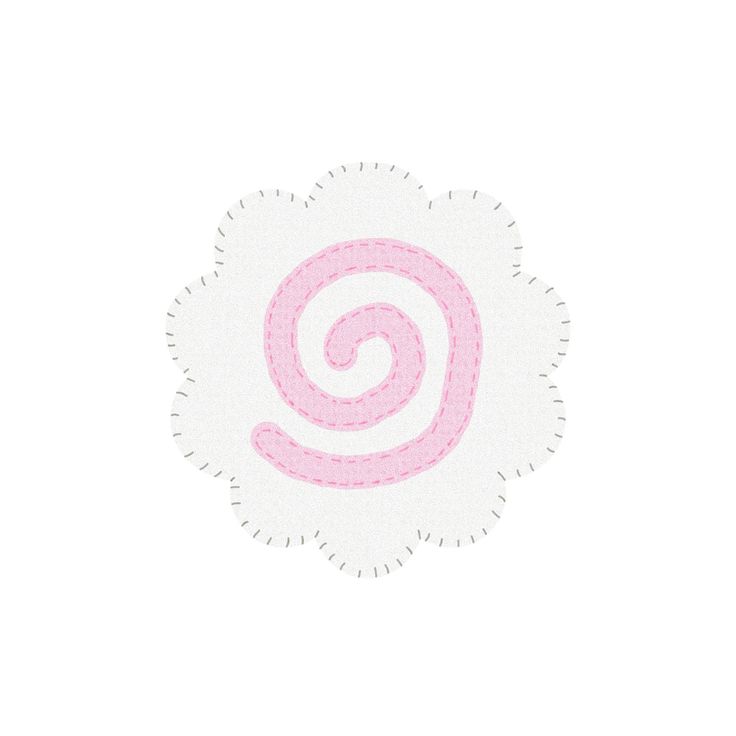 a pink and white object with a spiral design on it's center, in the shape of a circle