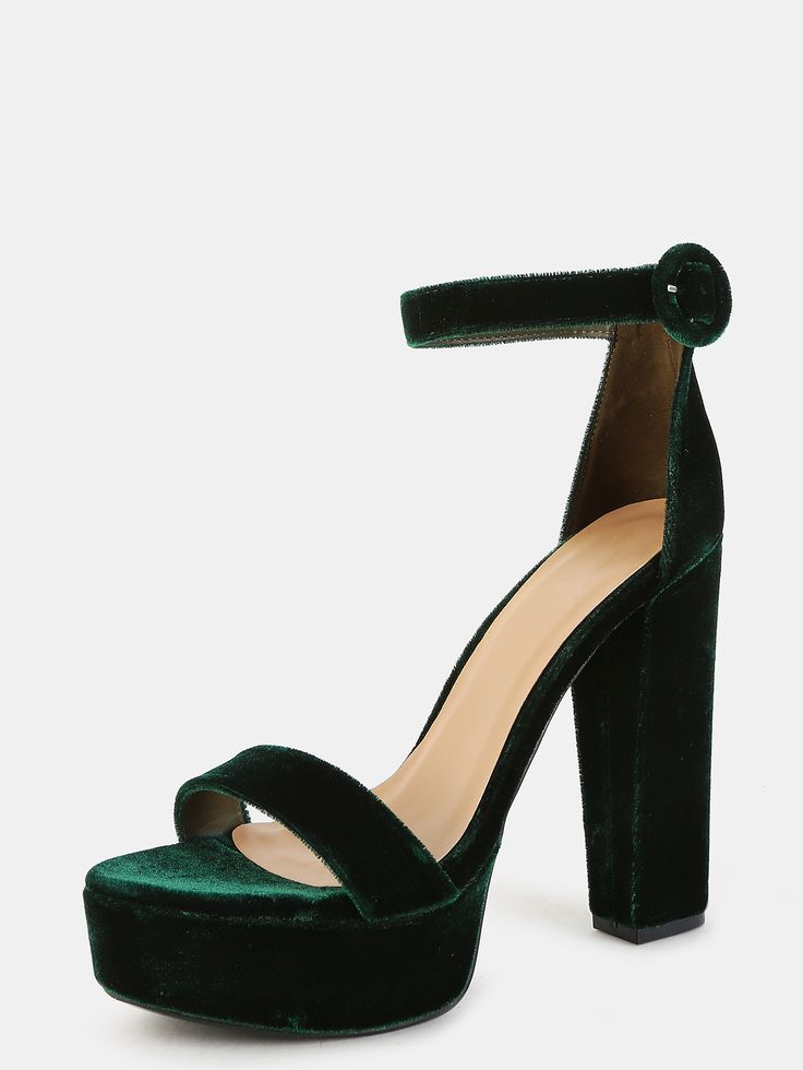 Shop Open Toe Velvet Platform Heels GREEN online. SheIn offers Open Toe Velvet Platform Heels GREEN & more to fit your fashionable needs. Green Platform Heels, Velvet Platform Heels, Heels Green, Green High Heels, Fancy Sandals, Green Platform, Platform Shoes Heels, Shoe Wishlist, Velvet Shoes