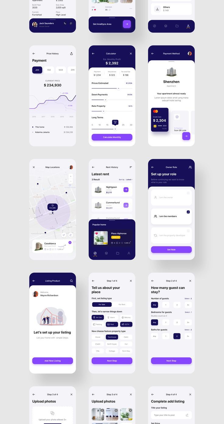 Propoto UI Kit Premium Real Estate UI Kit focused on luxury &amp; elegant product Application Ui Design, Ui Design Mobile, Ui Ux 디자인, App Design Layout, Ux App Design, Android App Design, Mobile App Design Inspiration, App Interface Design, Webdesign Inspiration