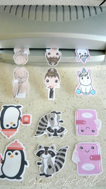 various stickers on the side of a refrigerator door with magnets attached to it