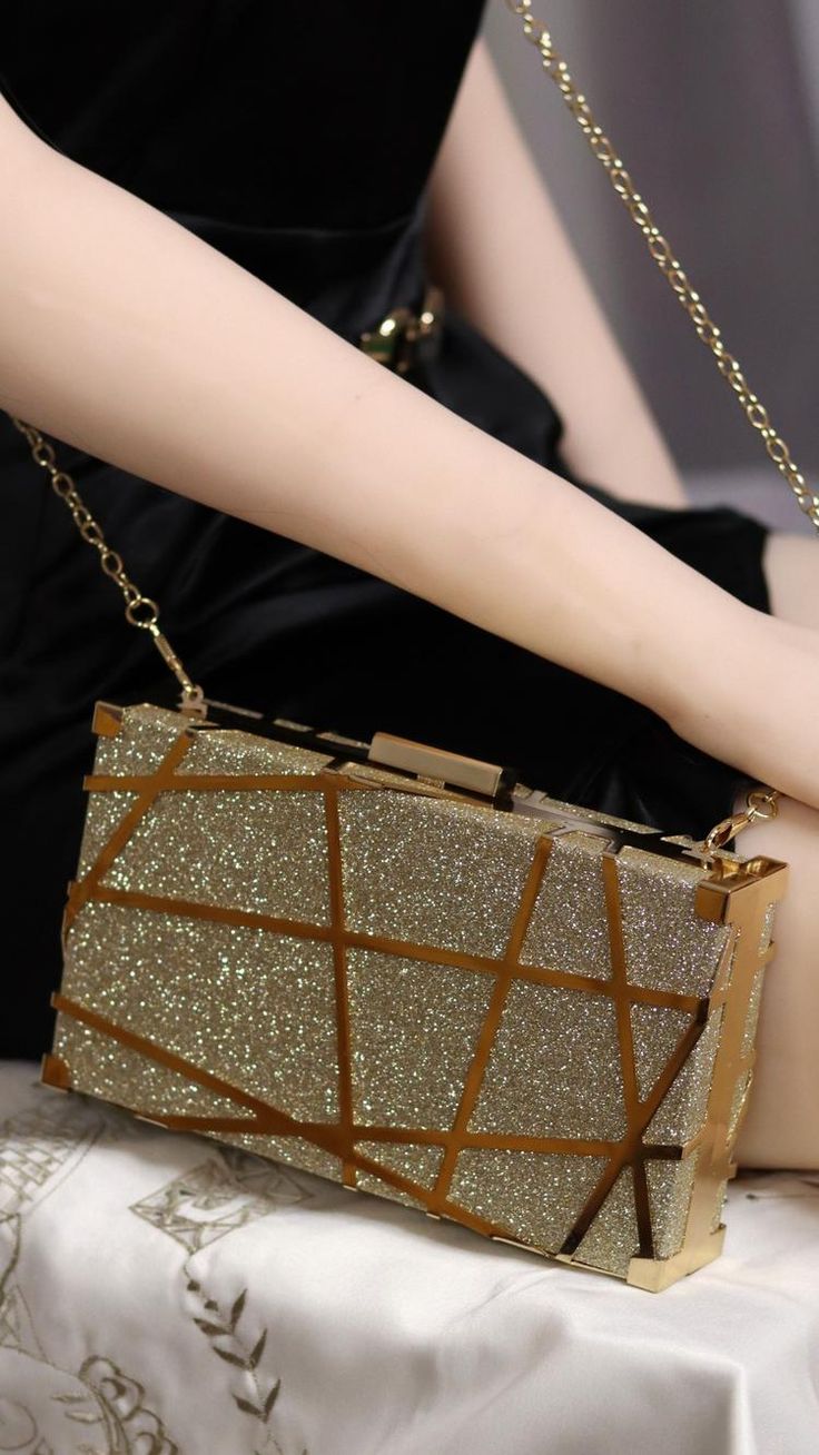 $59.90 - Elegant Gold Glitter Classy Small Evening Shoulder Bag Purse For Women - Sparkle shiny golden color #gold Security Badge, Golden Glitter, Purse For Women, Elegant Bags, Elegant Ladies, Evening Handbag, Evening Purse, Beautiful Evening, Classy Women