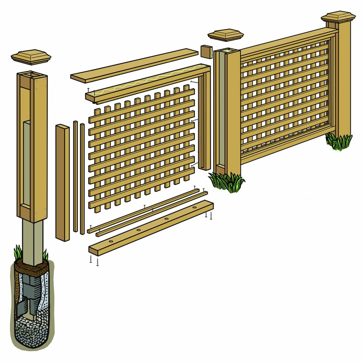 an image of a wooden fence and planter