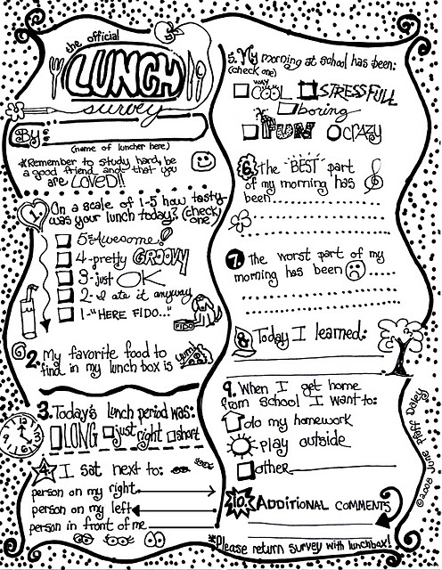 a handwritten poster with words and pictures on it, including the word lunch written in cursive writing