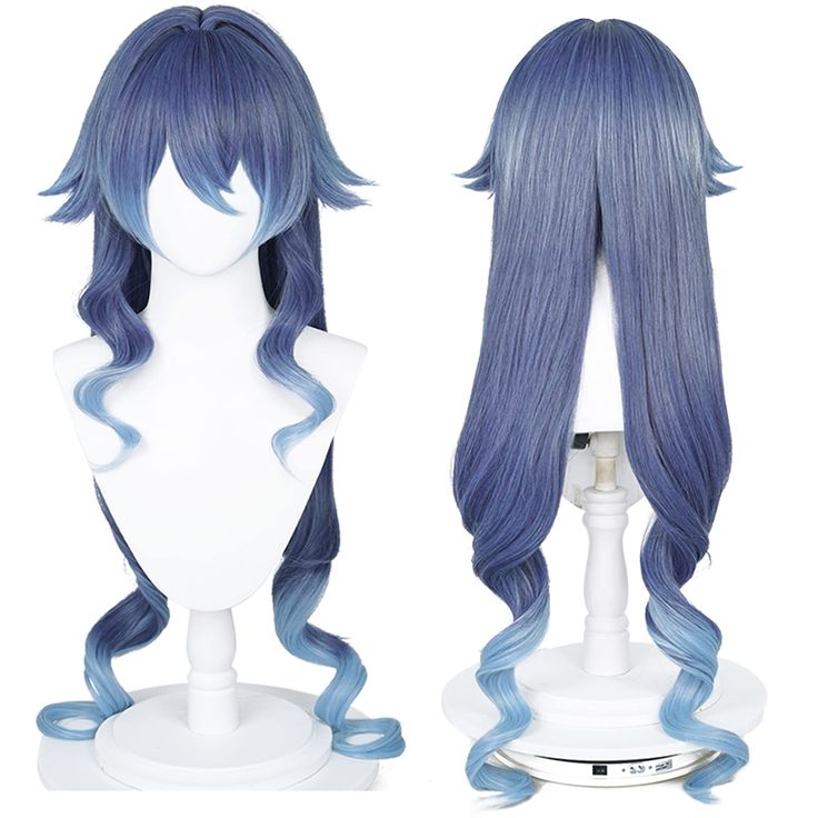 PRICES MAY VARY. Package: Layla cosplay wig + Free wig cap Materials and properties: Genshin Impact cosplay wig is Maded of synthetic Fiber Heat Resistant fibers,high quality heat friendly fiber,support curly hair straightening style, temperature below 392 ℉ （200℃） . you can style this wig base on your need. Use: wig is Easy to Instal,you need to do is adjust the hooks inside the cap to the correct size to suit your head，adjustable from 21 inches to 24 inches. Occasions: This wigs are perfect fo Curly Hair Straightening, Layla Cosplay, Genshin Impact Layla, Genshin Impact Sumeru, Genshin Impact Cosplay, Halloween Party Props, Hair Sketch, Blue Wig, Hair Straightening