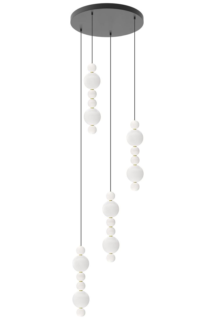 Luminous Brilliance: White Bead Lighting Fixture Pendulum Lights Contemporary, Modern Minimalist Chandeliers White, Wavy Glass Pendant Light, White Sculpture Chandelier, Sculptural Glass 5-light Globe Chandelier - Clear, Bead Stringing, Dimmer Switch, Sloped Ceiling, White Beads