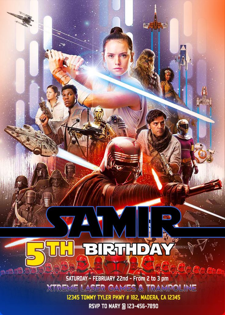 a star wars birthday party flyer