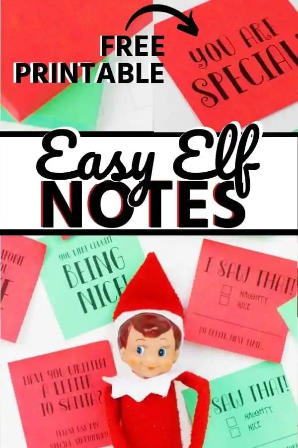 an elf is sitting on top of some red and green paper with the words printable easy