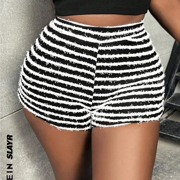 I’m Selling These Black & White Shorts , Size Small, Never Worn White Short Bottoms For Night Out, White Cotton Bottoms For Night Out, Casual White Shorts For Night Out, White Summer Bottoms For Night Out, White Shorts For Night Out, Fuzzy Shorts, Black And White Shorts, Y2k Clothing, Casual Home