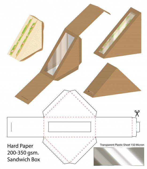 the instructions for how to make an origami sandwich box with paper and scissors