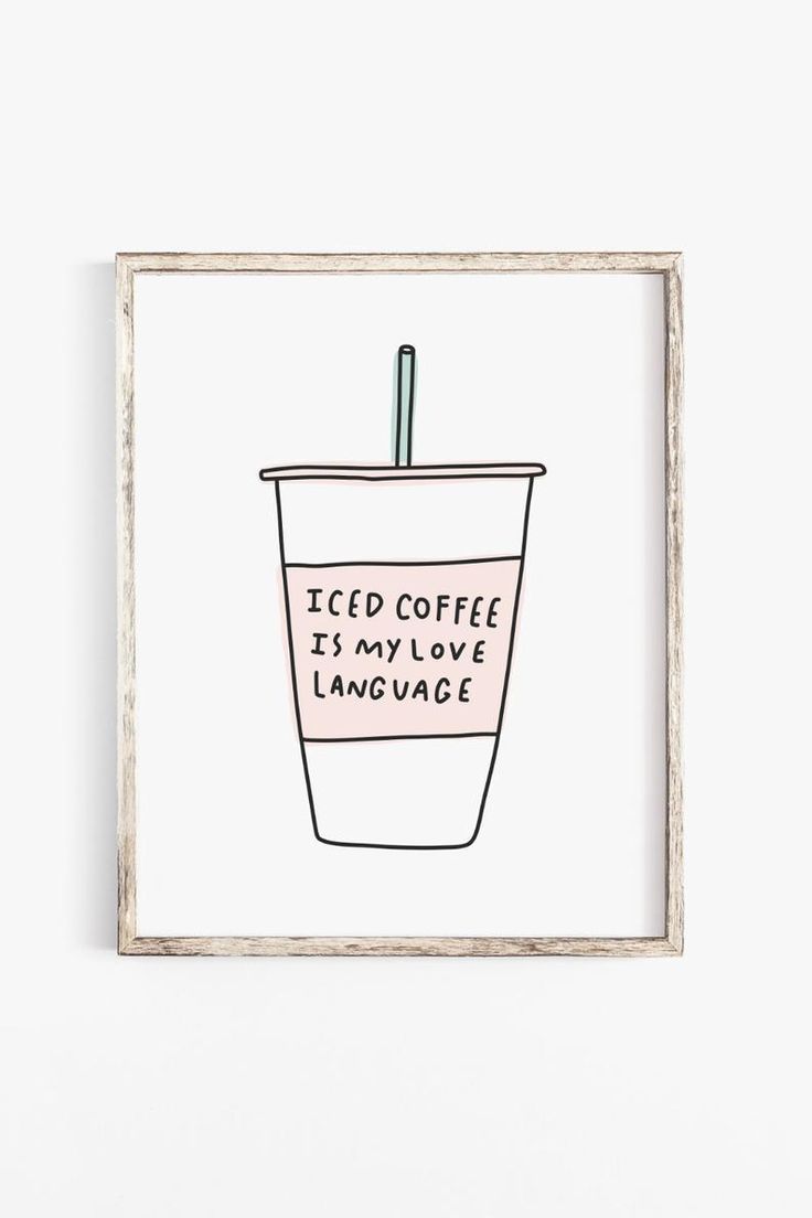 a coffee cup with the words iced coffee is my love language