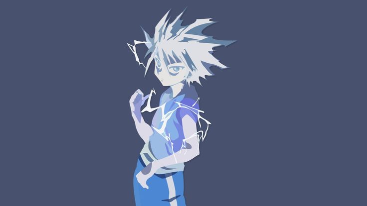 an anime character with white hair and blue eyes standing in front of a dark background