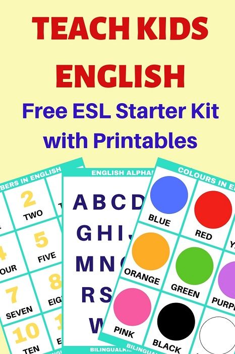 the free esl starter kit with printables for teach kids to learn english