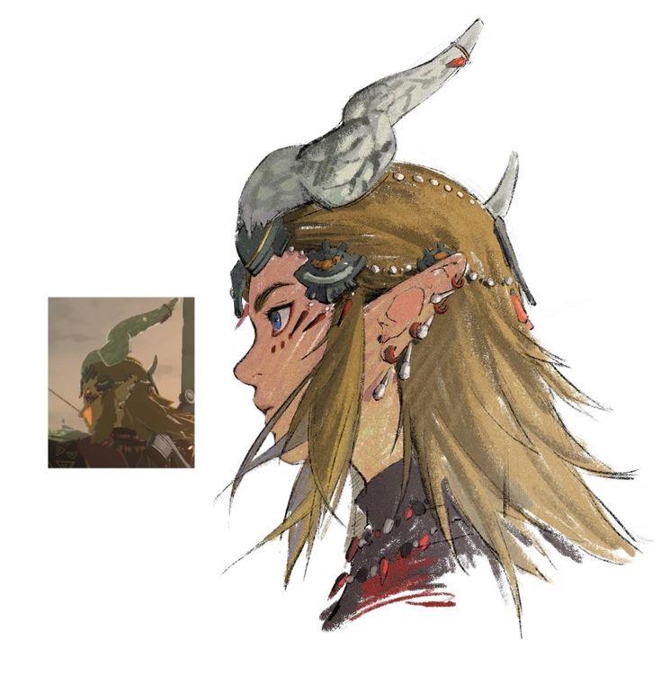 a drawing of a woman with long blonde hair and an owl on her head is shown