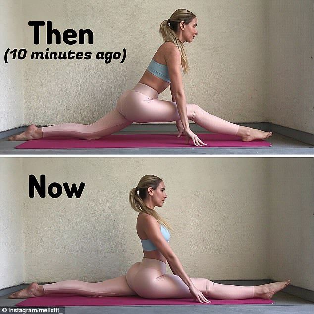 a woman is sitting on the floor doing yoga