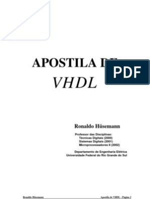 the book cover for apostia i vhdl by ronald hirsman